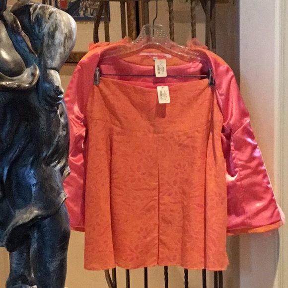 Gorgeous Orange & Fushia Jacket($330)& Skirt($158) - Picture 3 of 5